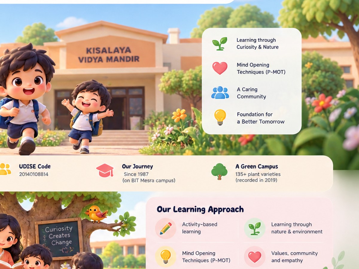 Greenery and outdoor learning environment at Kisalaya Vidya Mandir